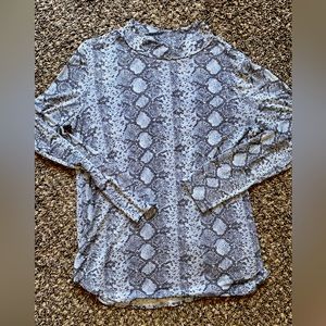 Snake skin printed long sleeve dress top